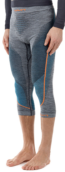 Кальсоны мужские UYN 3/4 Ambityon Uw Medium Melange Black Melange/Atlantic/Orange Shiny - Фото 5 большая