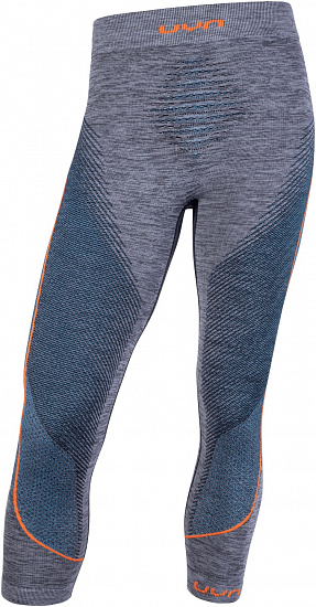 Кальсоны мужские UYN 3/4 Ambityon Uw Medium Melange Black Melange/Atlantic/Orange Shiny - Фото 1 большая