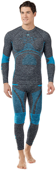 Кальсоны мужские X-Bionic Energy Accumulator 4.0 Melange Dark Grey Melange/Blue - Фото 3 большая