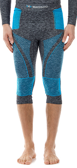 Кальсоны мужские X-Bionic Energy Accumulator 4.0 Melange 3/4 Dark Grey Melange/Blue - Фото 4 большая