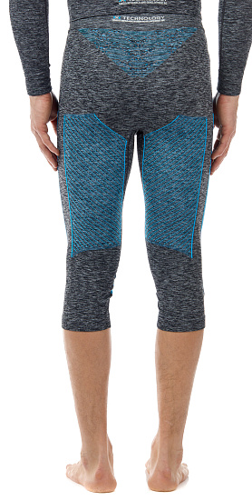 Кальсоны мужские X-Bionic Energy Accumulator 4.0 Melange 3/4 Dark Grey Melange/Blue - Фото 6 большая