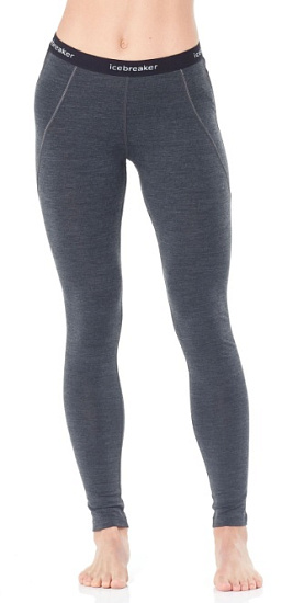 Кальсоны женские Icebreaker 260 Zone Leggings Jet Hthr/Black/Snow - Фото 2 большая