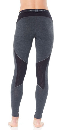Кальсоны женские Icebreaker 260 Zone Leggings Jet Hthr/Black/Snow - Фото 3 большая
