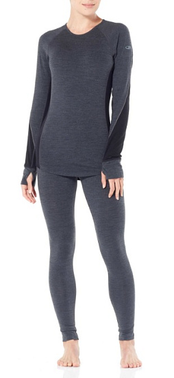 Кальсоны женские Icebreaker 260 Zone Leggings Jet Hthr/Black/Snow - Фото 4 большая