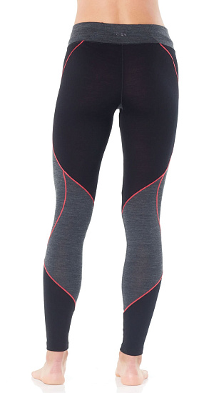 Кальсоны женские Icebreaker 200 Oasis Deluxe Leggings Jet Hthr/Black/Prism - Фото 2 большая