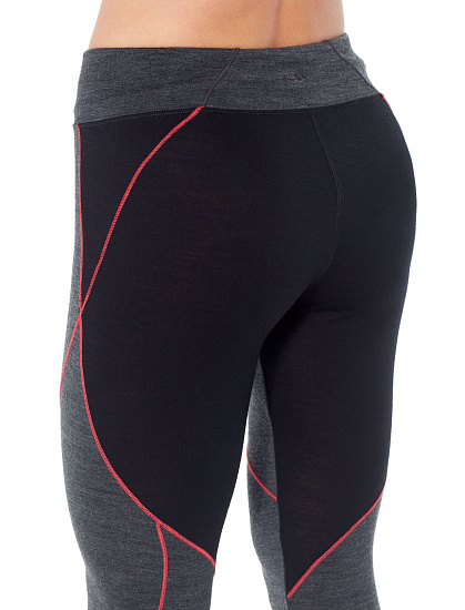 Кальсоны женские Icebreaker 200 Oasis Deluxe Leggings Jet Hthr/Black/Prism - Фото 3 большая