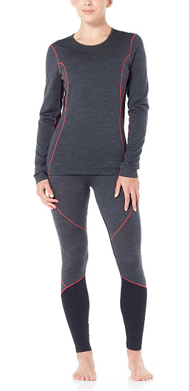 Кальсоны женские Icebreaker 200 Oasis Deluxe Leggings Jet Hthr/Black/Prism - Фото 5 большая