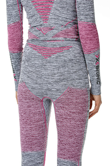 Кальсоны женские X-Bionic Accumulator Evo Melange UW Long Light Grey Melange/Raspberry - Фото 3 большая