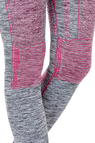 Кальсоны женские X-Bionic Accumulator Evo Melange UW Long Light Grey Melange/Raspberry - Фото 4 большая