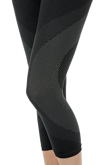 Кальсоны женские Odlo Bottom Pant 3/4 Performance Warm Черный/Серый - Фото 6 большая
