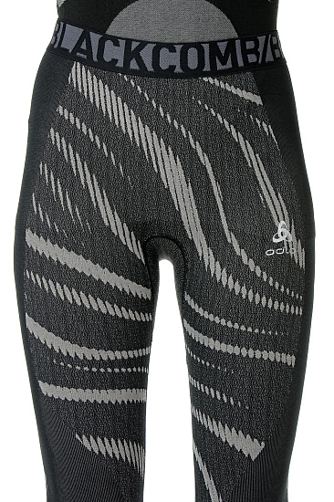 Кальсоны женские Odlo Bottom Pant Performance Blackcomb Черный/Серый - Фото 3 большая