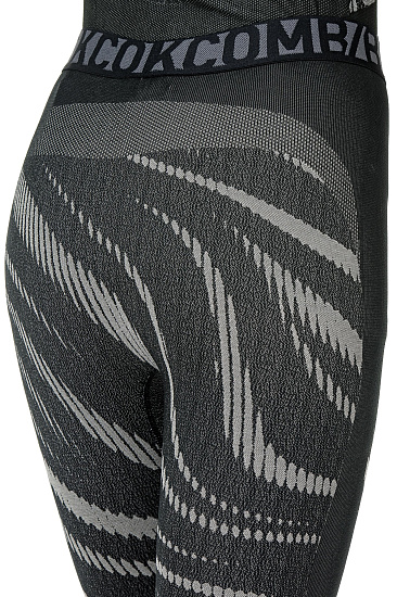 Кальсоны женские Odlo Bottom Pant Performance Blackcomb Черный/Серый - Фото 6 большая