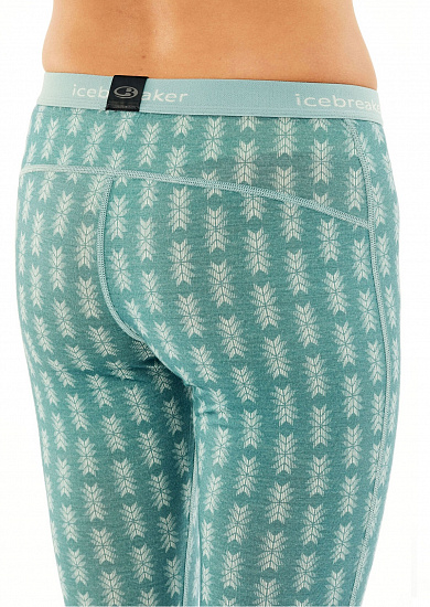 Кальсоны женские Icebreaker 200 Oasis Legging SnwHrtg Hydro/Frost - Фото 6 большая