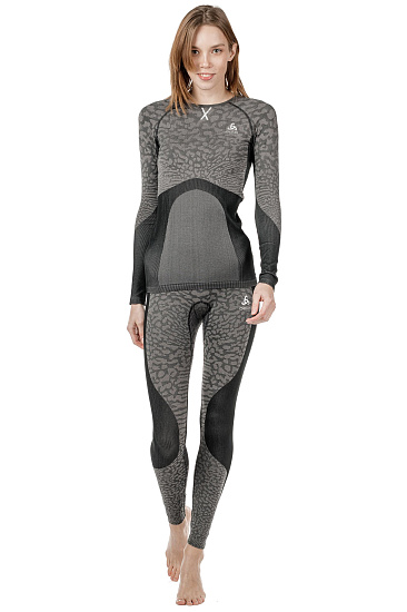 Кальсоны женские Odlo Blackcomb Long Черный/Серый - Фото 5 большая