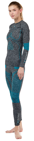 Кальсоны женские X-Bionic Energy Accumulator 4.0 Melange Dark Grey Melange/Water Green - Фото 3 большая