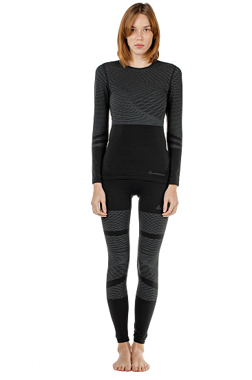 Комплект термобелья женский Loffler Hybrid Black - Фото 3 большая