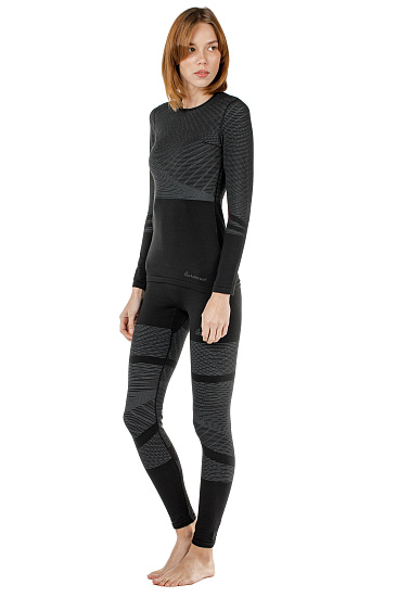 Комплект термобелья женский Loffler Hybrid Black - Фото 4 большая