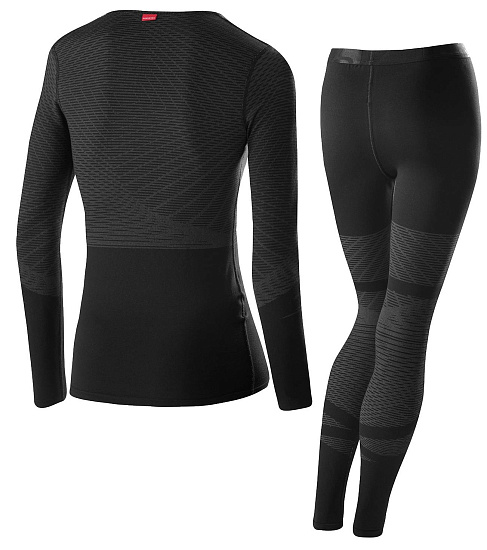 Комплект термобелья женский Loffler Hybrid Black - Фото 2 большая