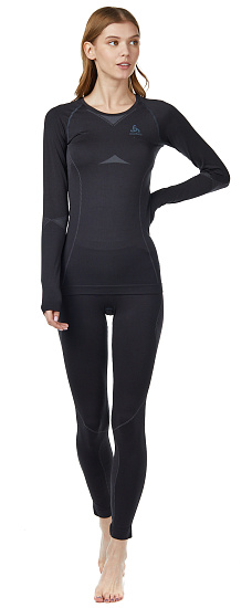 Комплект женский Odlo Черный/Темно-Серый Графит - Фото 2 большая