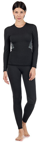 Комплект термобелья женский Loffler Hybrid Black - Фото 2 большая