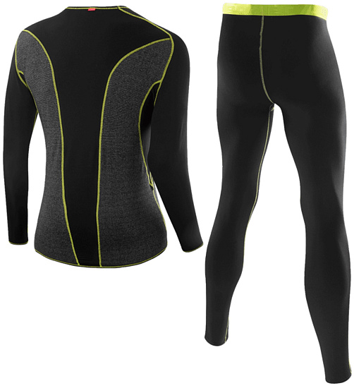 Комплект термобелья мужской Loffler Warm CB Black/Light Green - Фото 2 большая