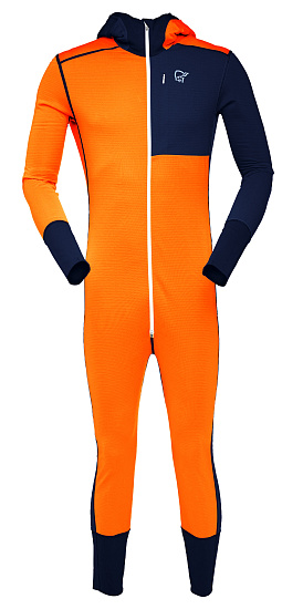 Комбинезон мужской Norrona Super One-Piece Scarlett Ibis/Indigo Night - Фото 1 большая