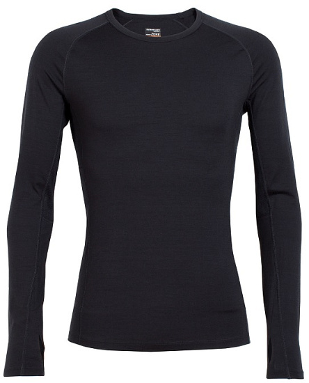 Футболка мужская Icebreaker Men Zone LS Crewe Black/Monsoon - Фото 1 большая