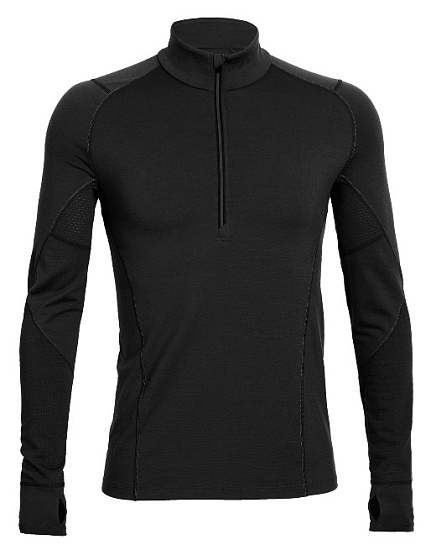 Футболка мужская Icebreaker Zone LS Half Zip Black/Monsoon - Фото 1 большая