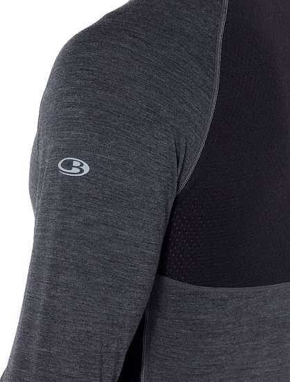 Футболка мужская Icebreaker 200 Zone LS Crewe Jet Hthr/Black - Фото 4 большая