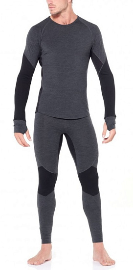 Футболка мужская Icebreaker 260 Zone LS Crewe Jet Hthr/Black - Фото 6 большая