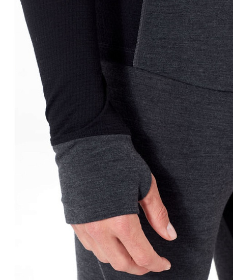 Футболка мужская Icebreaker 260 Zone LS Half Zip Jet Hthr/Black - Фото 4 большая