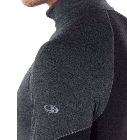 Футболка мужская Icebreaker 260 Zone LS Half Zip Jet Hthr/Black - Фото 5 большая