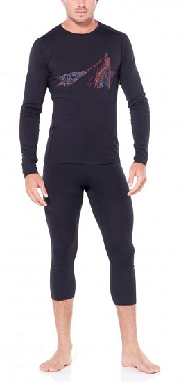 Футболка мужская Icebreaker 200 Oasis Deluxe Raglan LS Crewe La Meije Black - Фото 5 большая