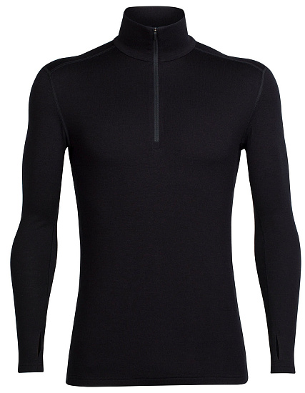 Футболка мужская Icebreaker 260 Tech LS Half Zip Black - Фото 1 большая