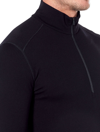 Футболка мужская Icebreaker 260 Tech LS Half Zip Black - Фото 4 большая