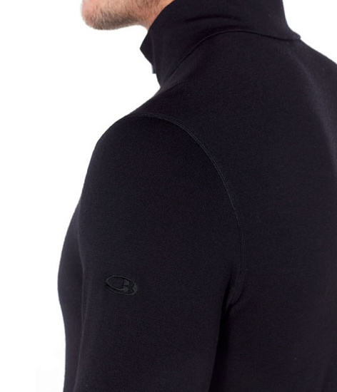 Футболка мужская Icebreaker 260 Tech LS Half Zip Black - Фото 5 большая