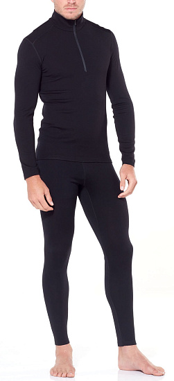 Футболка мужская Icebreaker 260 Tech LS Half Zip Black - Фото 6 большая