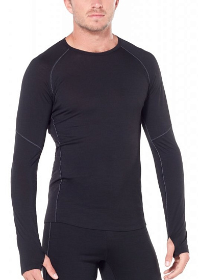 Футболка мужская Icebreaker 150 Zone LS Crewe Black/Mineral - Фото 2 большая