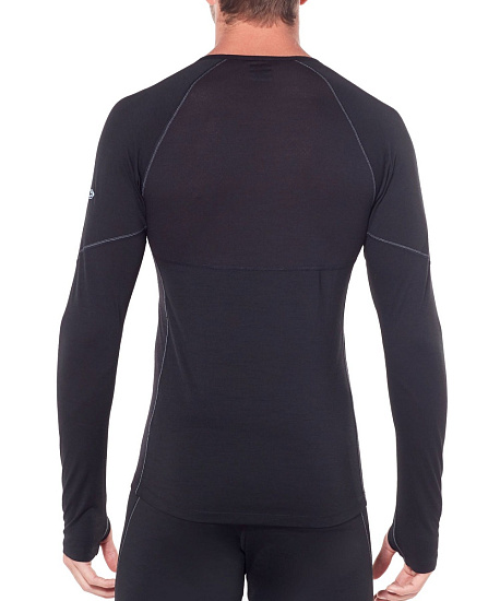 Футболка мужская Icebreaker 150 Zone LS Crewe Black/Mineral - Фото 3 большая