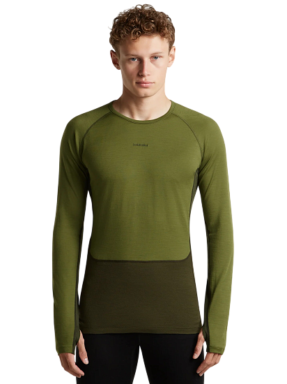 Лонгслив мужской Icebreaker ZoneKnit 200 Dk Loden/Sphagnum/Cb - Фото 1 большая
