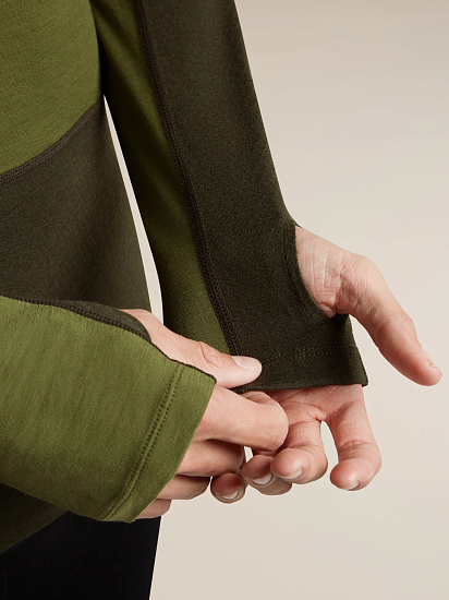 Лонгслив мужской Icebreaker ZoneKnit 200 Dk Loden/Sphagnum/Cb - Фото 6 большая