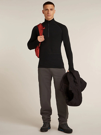 Лонгслив мужской Icebreaker 200 ZoneKnit Hz Black - Фото 5 большая