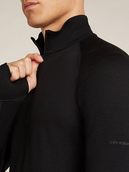 Лонгслив мужской Icebreaker 200 ZoneKnit Hz Black - Фото 8 большая