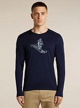 Лонгслив мужской Icebreaker 200 Oasis Sunrise Skyline Midnight Navy