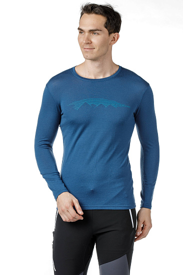 Футболка мужская Ortovox 185 Mountain LS Night Blue - Фото 2 большая