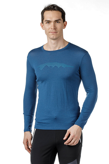 Футболка мужская Ortovox 185 Mountain LS Night Blue - Фото 3 большая