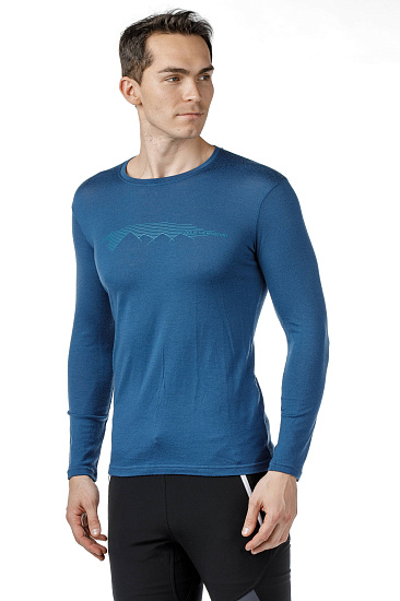 Футболка мужская Ortovox 185 Mountain LS Night Blue - Фото 4 большая