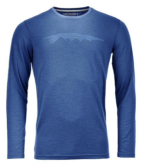 Футболка мужская Ortovox 185 Mountain LS Night Blue - Фото 1 большая