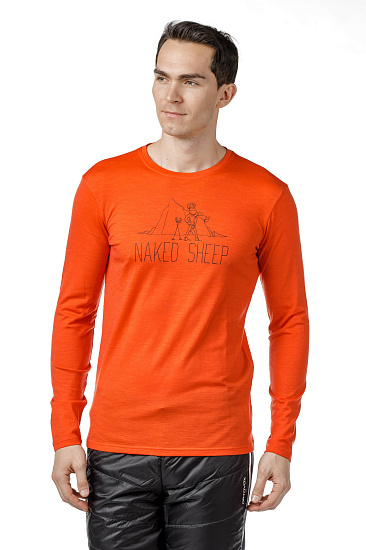 Футболка мужская Ortovox 145 Naked Sheep LS Crazy Orange - Фото 4 большая