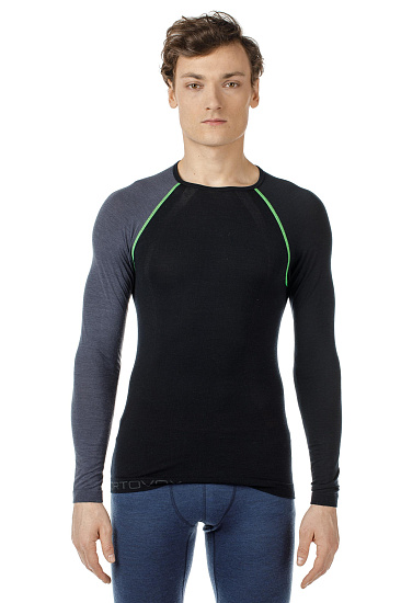 Футболка мужская Ortovox 120 Comp Light LS Black Raven - Фото 2 большая